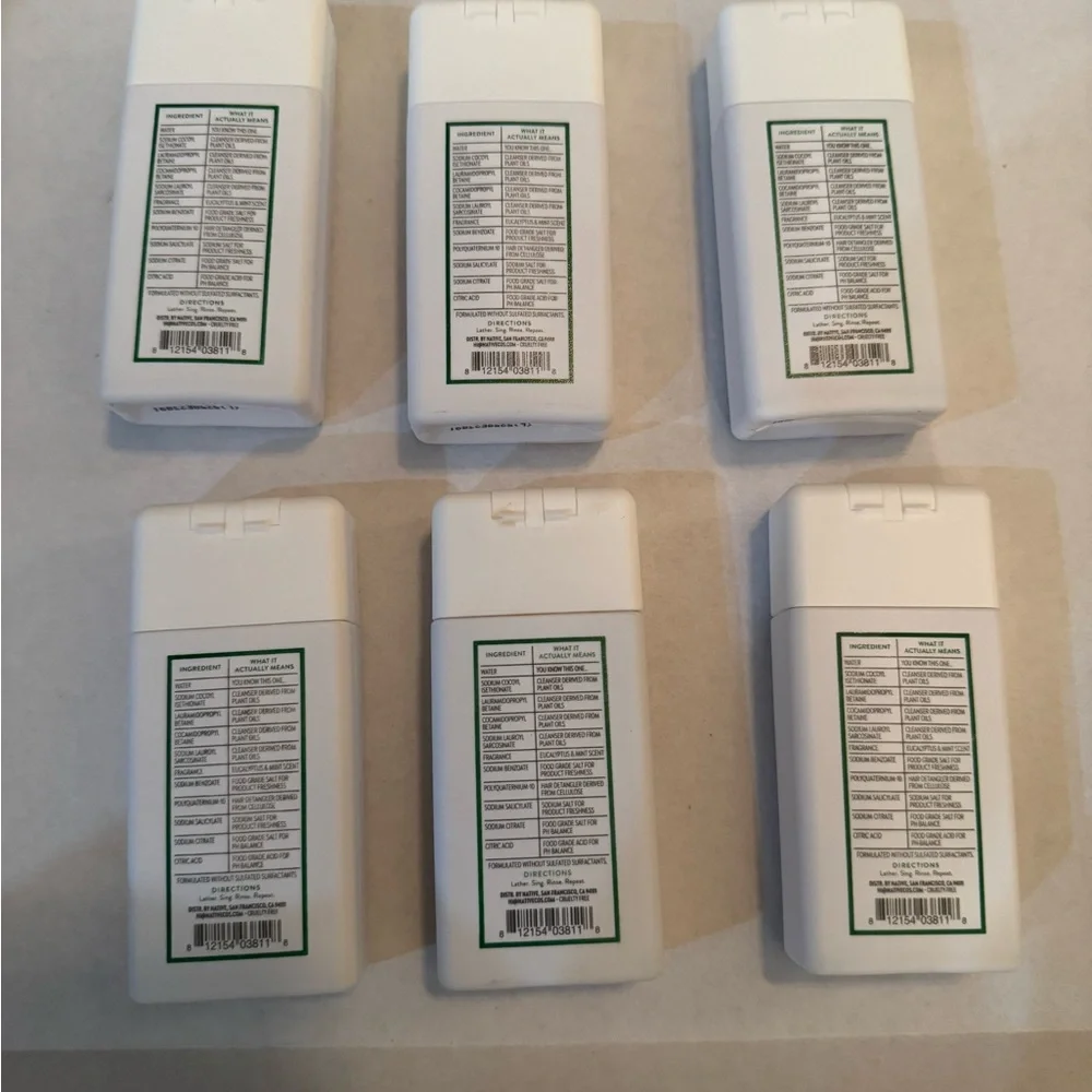 6 NATIVE Eucalyptus & Mint Mini 2N1 3 oz Scalp Refreshing Shampoo & Conditioner